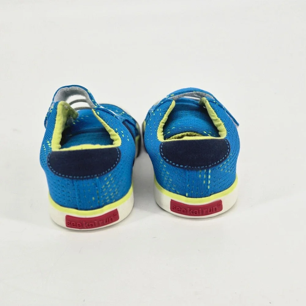 See Kai Run Lucci Blue Wide Toe Box Toddler Boys Athletic Shoes Sneakers 8 NWOT